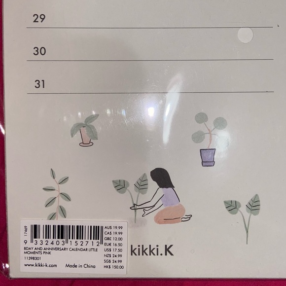 Kikki K Birthday and Anniversary Calendar Any Year - Picture 4 of 5